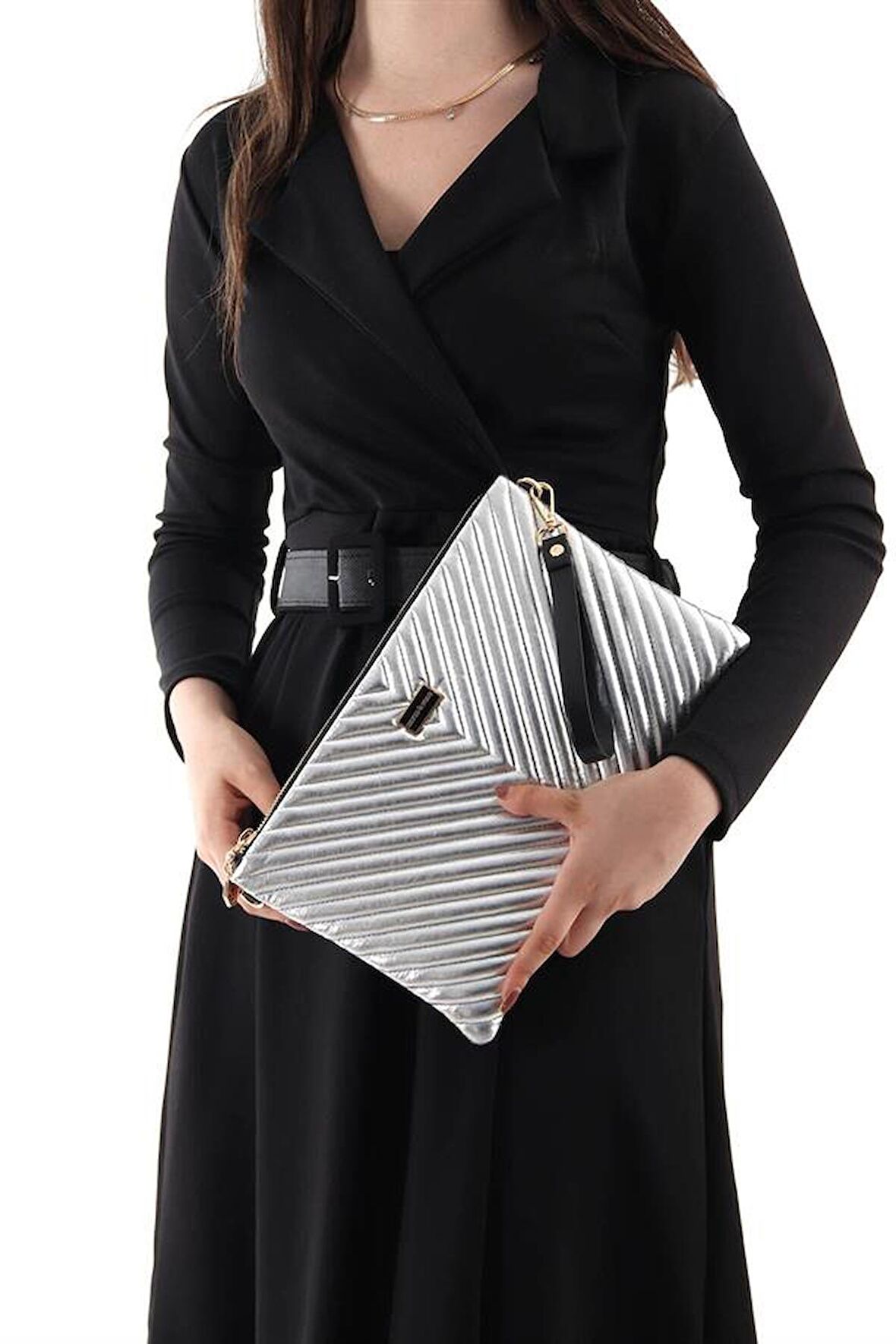 Silver  Polo Gümüş - Gümüş NV1034 Kadın Portföy  Clutch