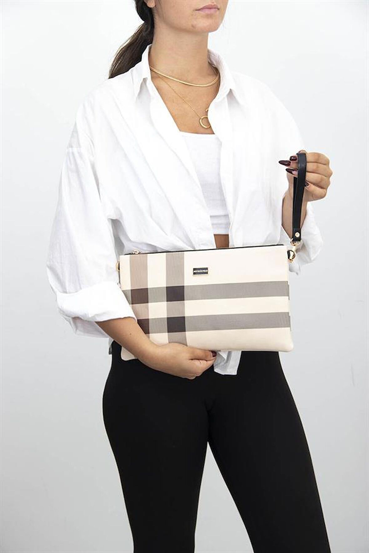 Silver  Polo Krem - Taba NV1034 Kadın Portföy  Clutch