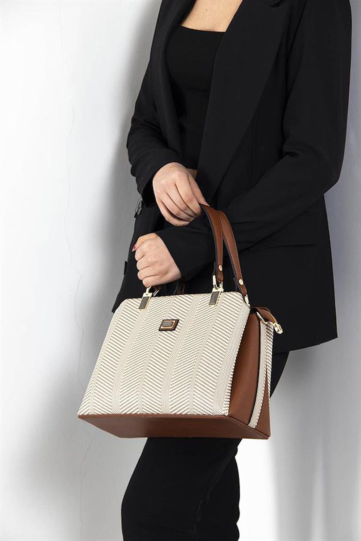 Silver  Polo Bej - Taba NV972 Kadın El Çantası