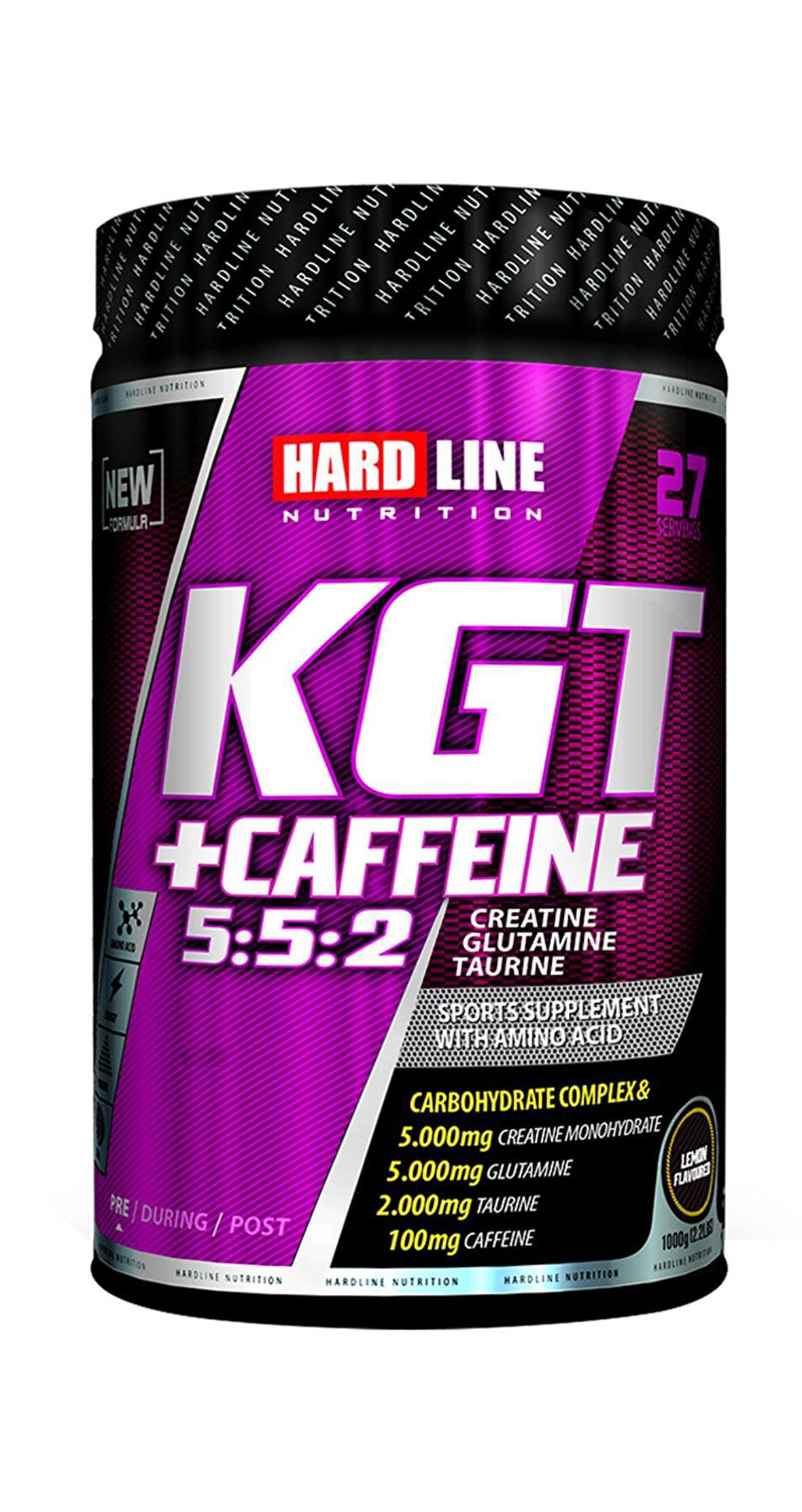 Hardline Nutrition Kgt +Caffein 5:5:2 1000 Gr 27 Servis Limonlu