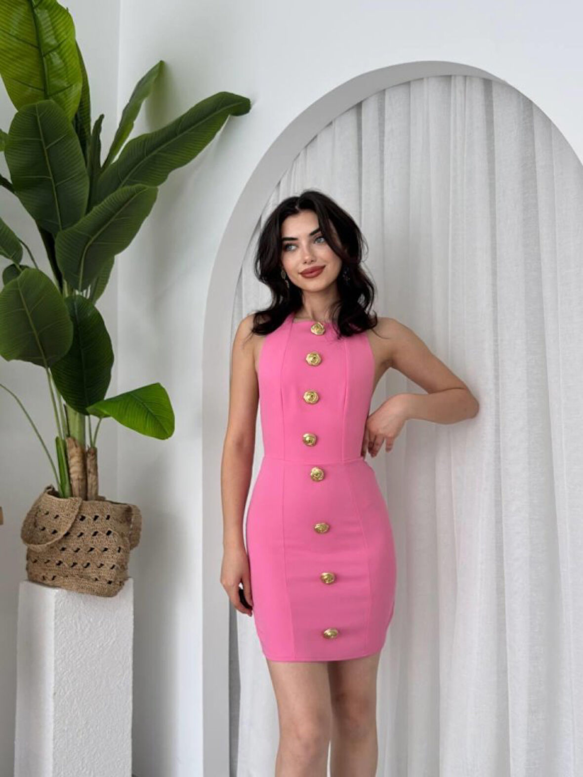 SUPPLİERBY Katalina Gül Düğmeli Elbise