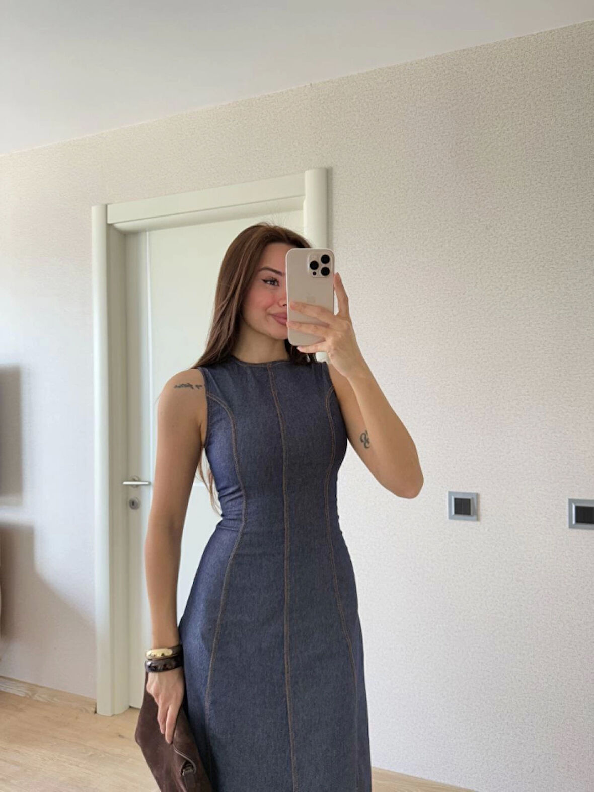 SUPPLİERBY Jeans Kot Uzun Elbise - Lacivert