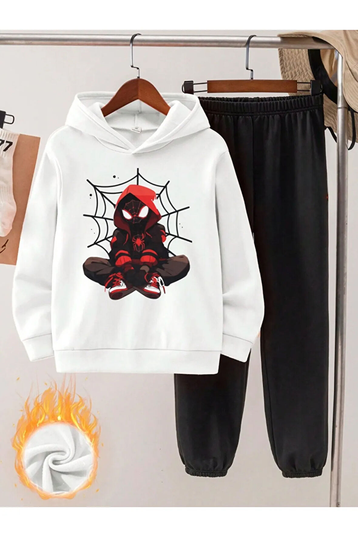 Spiderman Baskılı Çocuk Eşofman Takımı 2 İplik Pamuklu