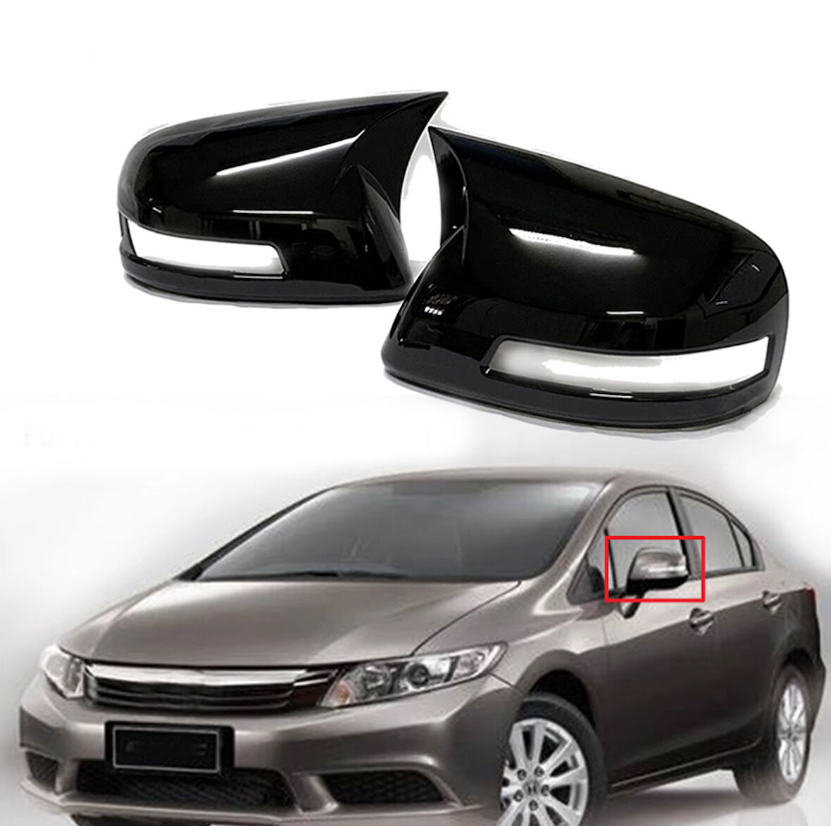 Honda Civic FB7 Batman Yarasa Ayna Kapağı 2012-2016