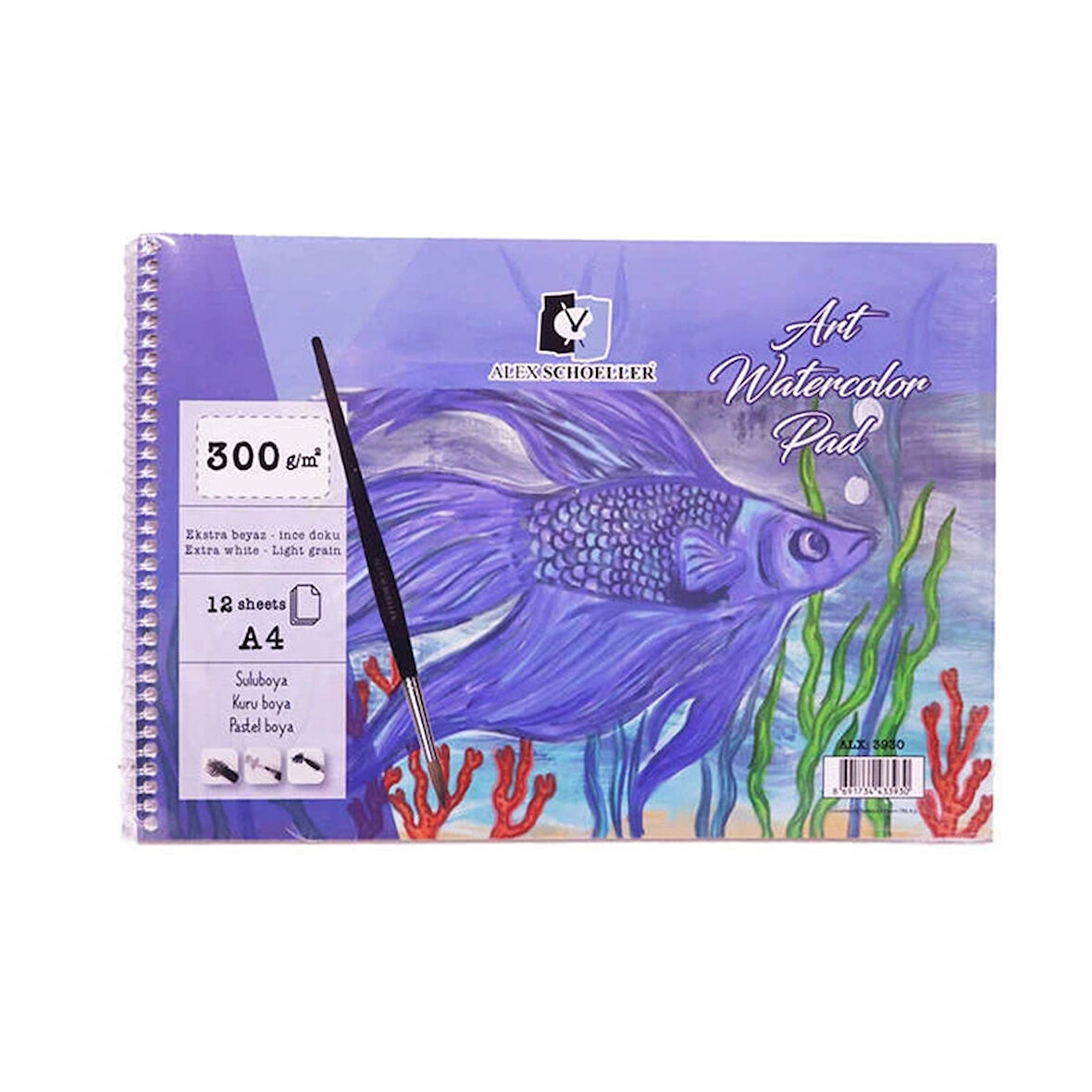 Supertrend Art Watercolour Pad Spiralli Sulu Boya Defteri Blok 300 gr. A4 12 yaprak