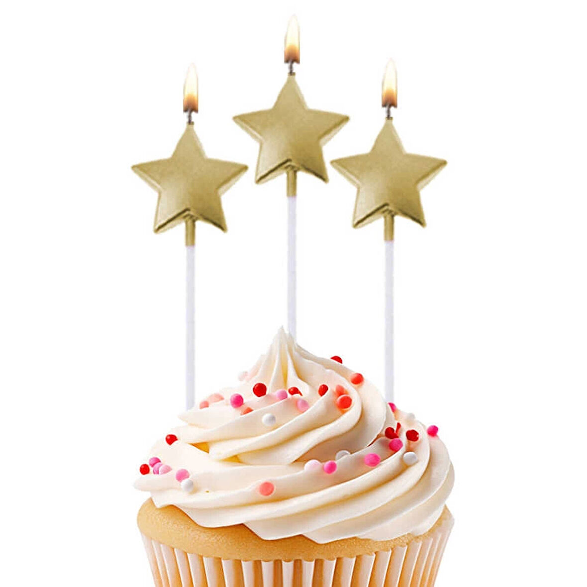 Metalik Altın Yıldız Mum