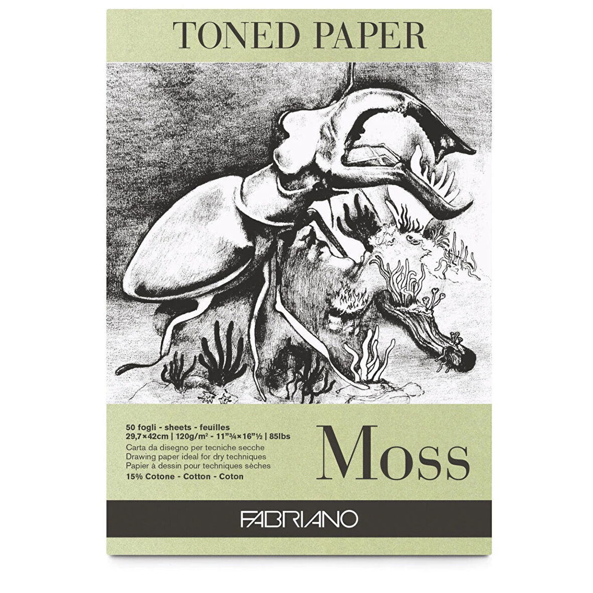 Supertrend Toned Paper Moss Eskiz Çizim Defteri Yosun Rengi 120 gr. A3 50 yaprak