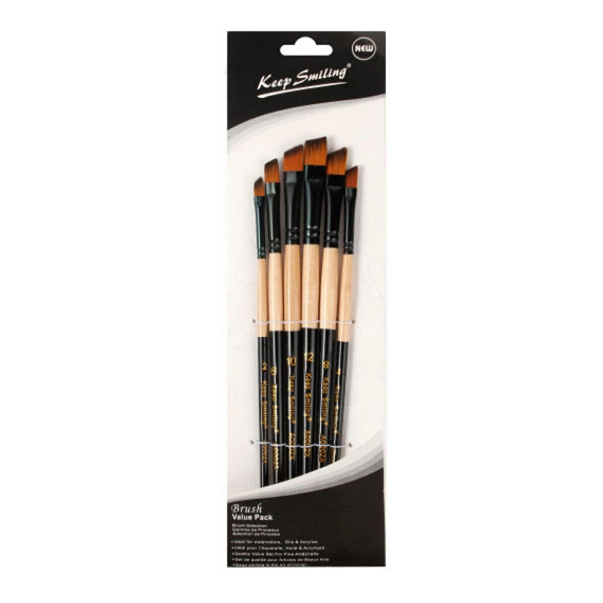 Supertrend Sentetik Yan Kesik Fırça Seti 6'lı