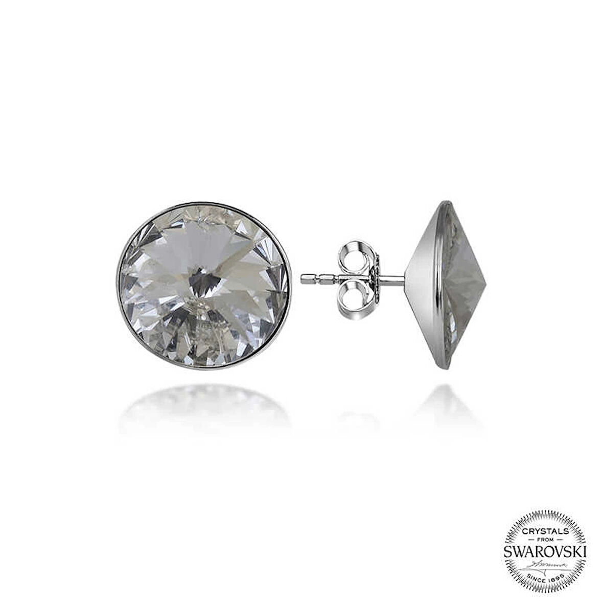 Supertrend Swa Crystal Taşlı Gümüş Çivili Kadın Küpe