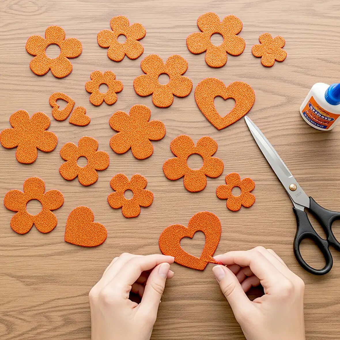 Simli Turuncu A4 Eva Tabaka