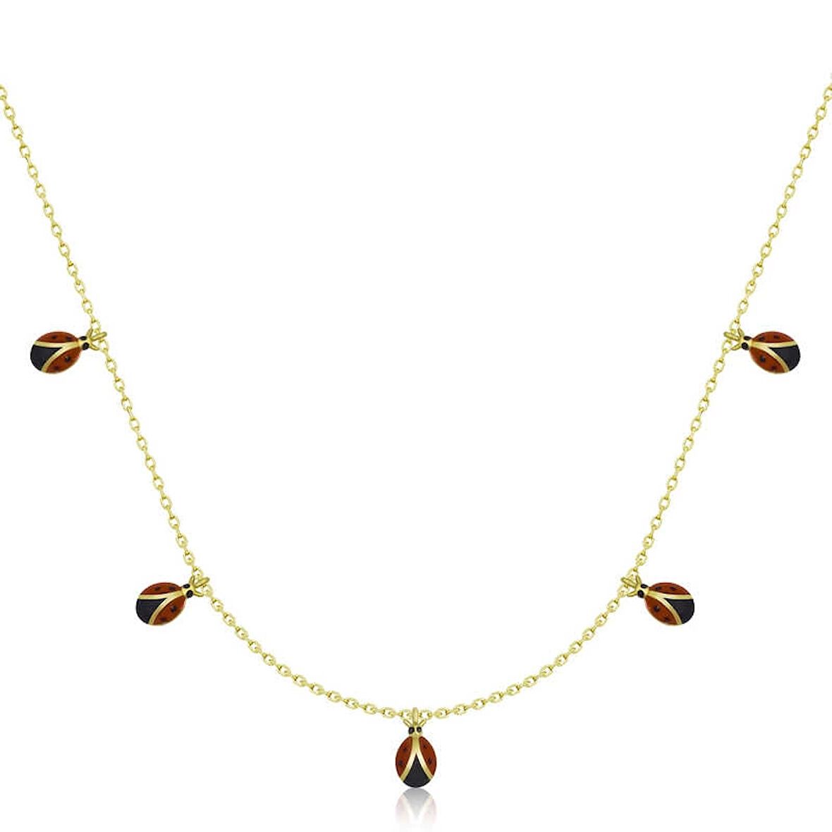 Supertrend Gümüş Gold Uğur Böceği Şans Kadın Kolye