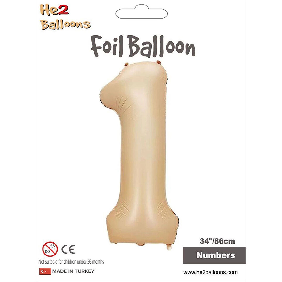 1 Rakam Karamel Folyo Balon 34"