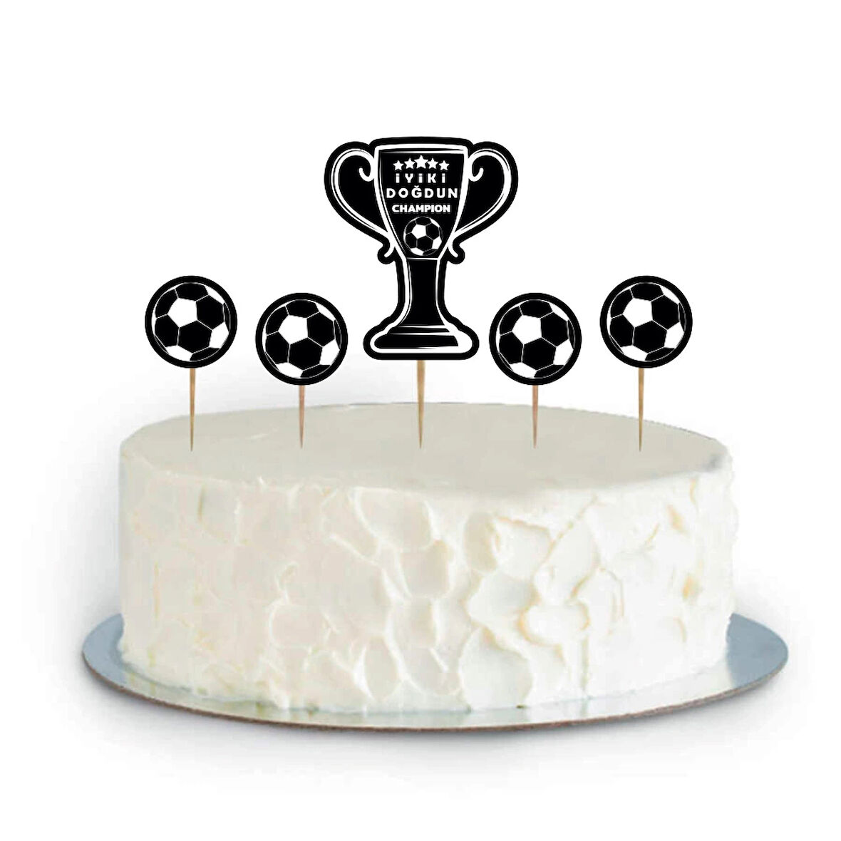 Champion Siyah Beyaz Cupcake Süsü