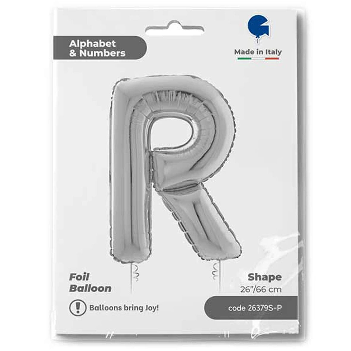 R Harf Supertrend Gümüş Folyo Balon 26"