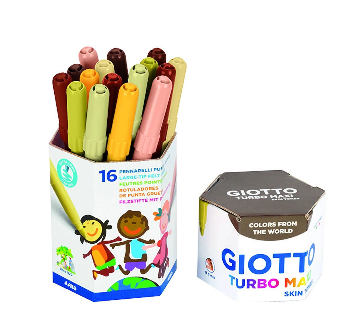 Supertrend Turbo Maxi Skin Tones Keçeli Boya Kalemi 16'lı Pot Ten Renkleri