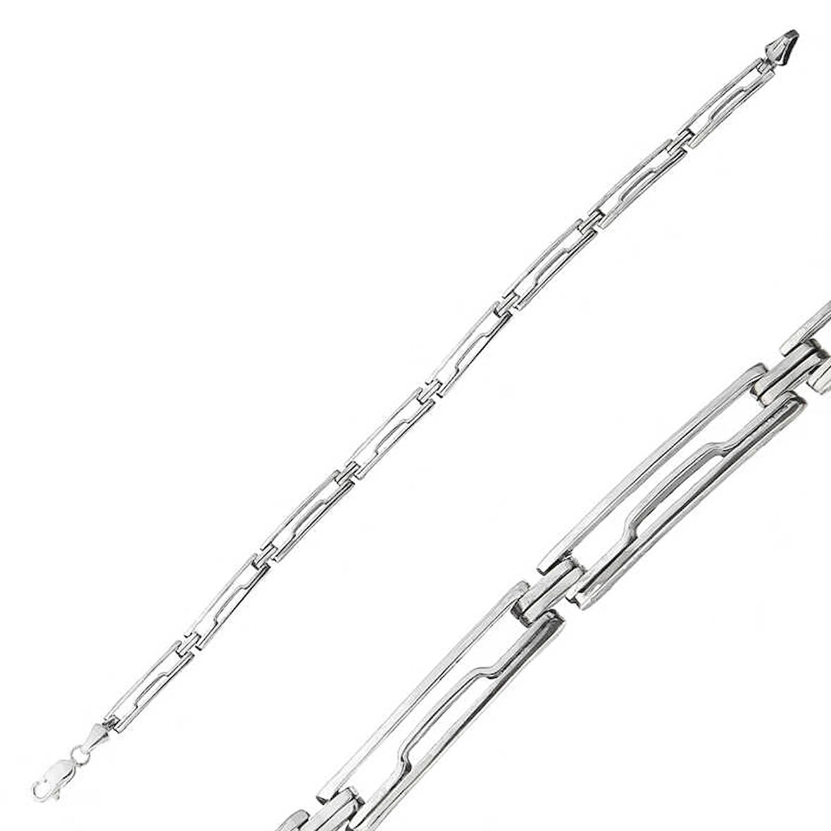 Supertrend Gümüş Oksitli Erkek Bileklik