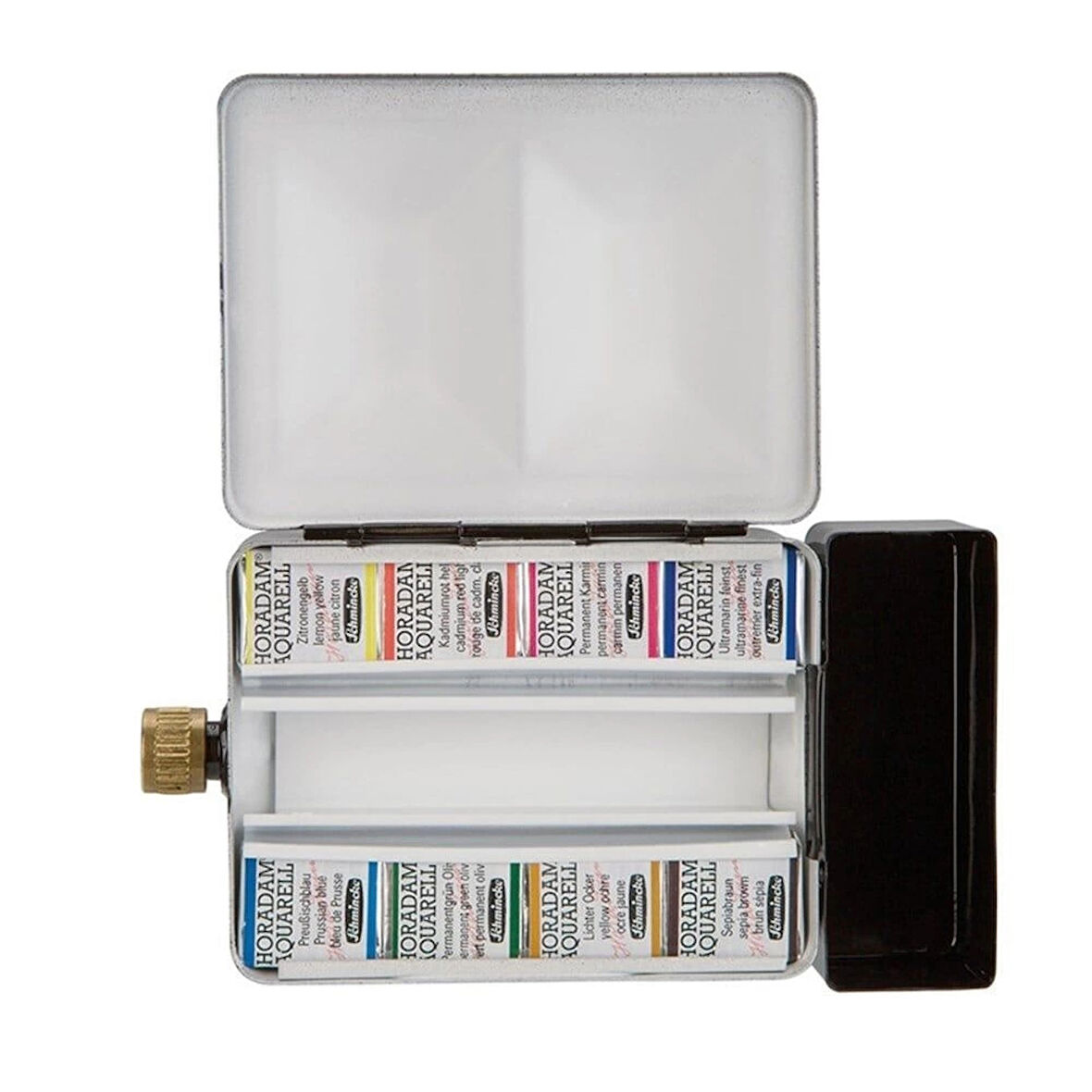 Supertrend Horadam Aquarell Taş Tablet Sulu Boya Seti Yarım Tablet 8 Renk Metal Kutu