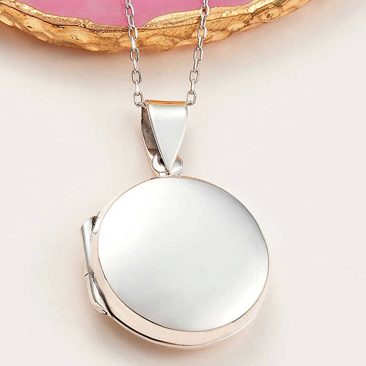 Supertrend ​gümüş Kapaklı Madalyon Kadın Kolye