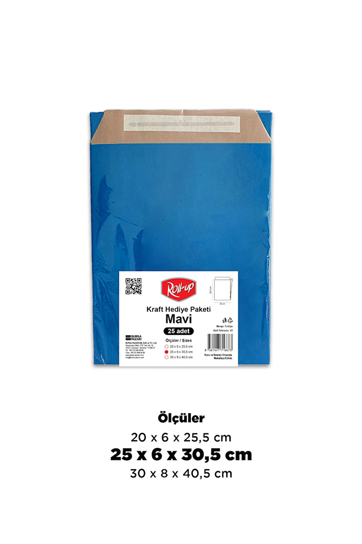 Supertrend Kraft Hediye Paketi Mavi 25x6x30,5x4,5 25li