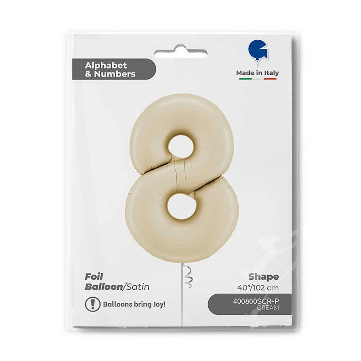 8 Rakam Supertrend Satin Cream Folyo Balon 26"