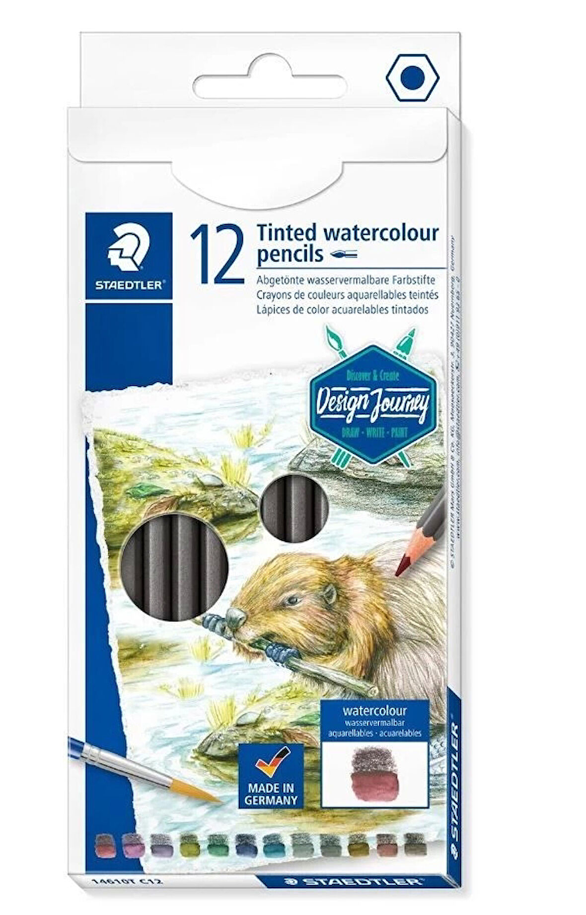 Supertrend Tinted Watercolour Charcoal Renkli Kömür Füzen Karakalem Eskiz Çizim Seti 12 Renk