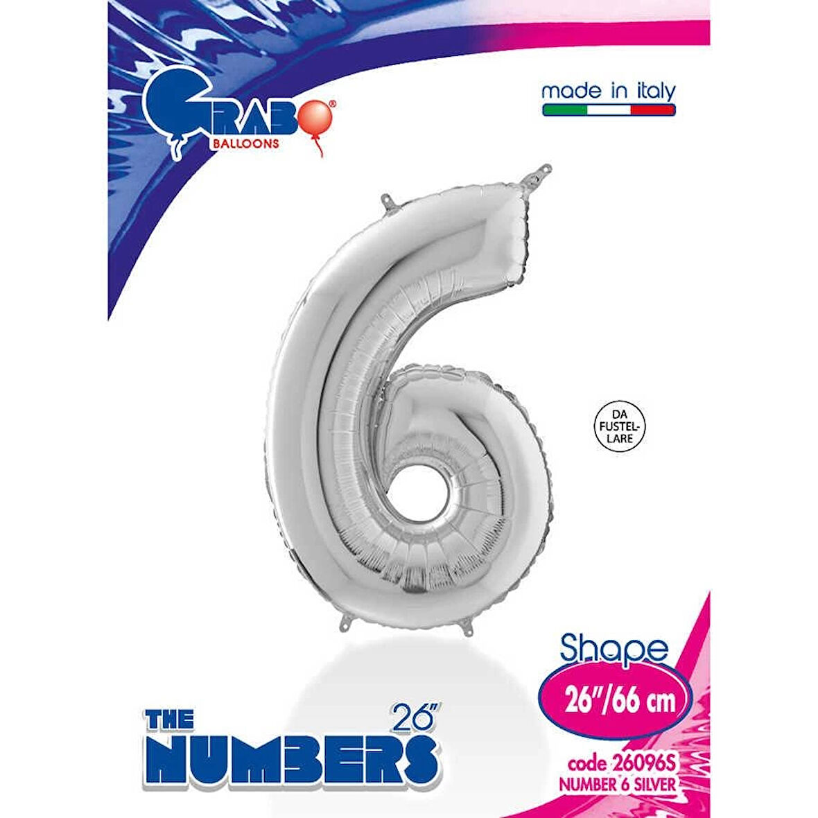 6 Rakam Supertrend Gümüş Folyo Balon 26"