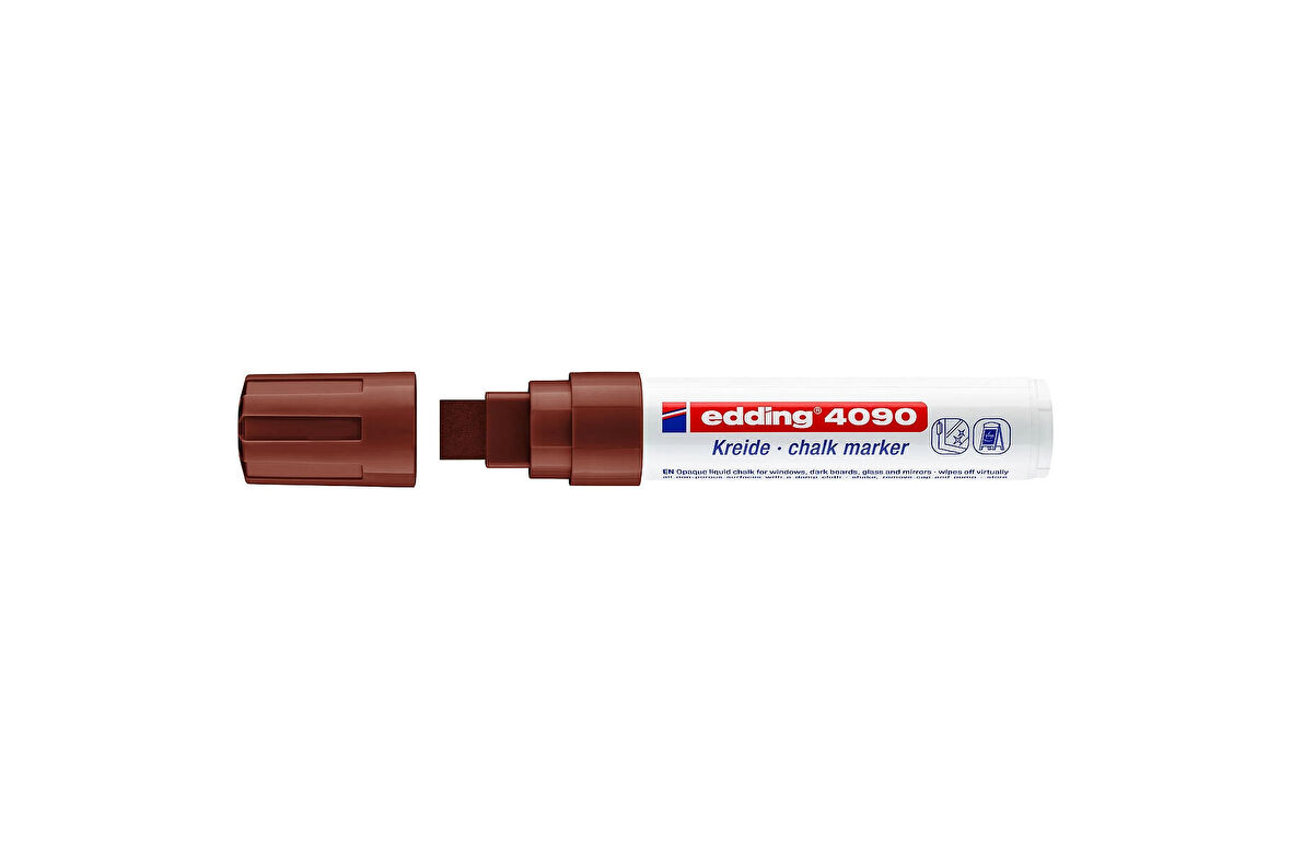 Supertrend 4090 Kara Tahta ve Cam için Likit Tebeşir Kalemi 15 mm Kesik Uç KAHVERENGİ