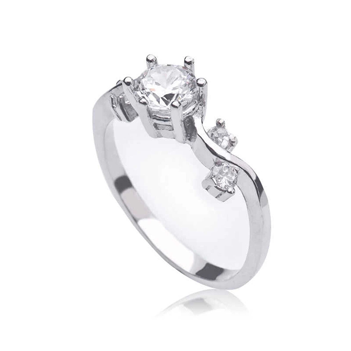 Supertrend Gümüş Tek Taş Kadın Yüzük