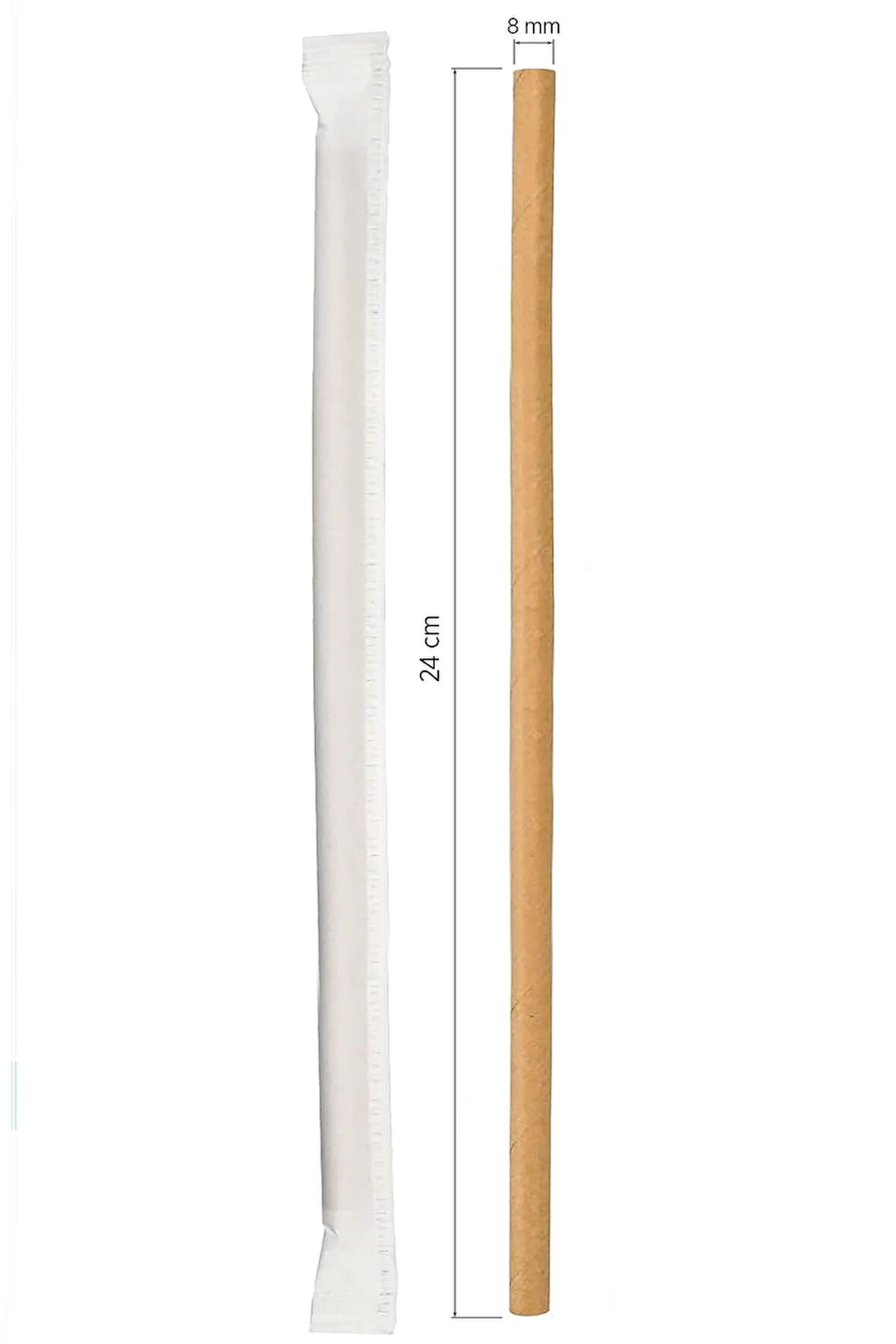 Supertrend Frozen Kraft Kağıt Pipet Kağıt Sargılı 8mm x 24cm - 100 Adet