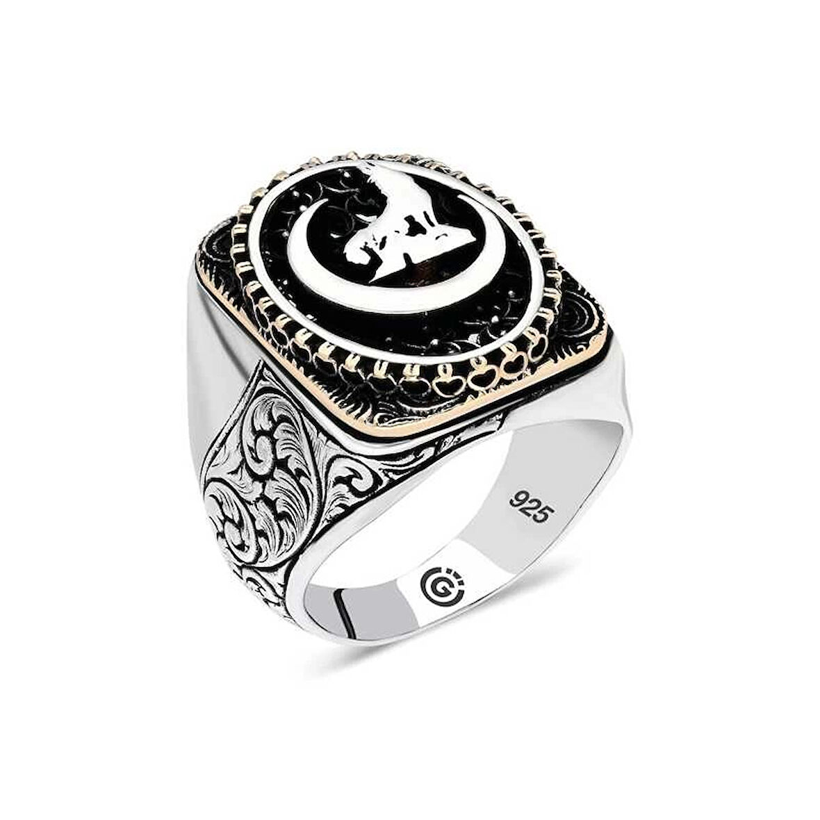 Supertrend Gümüş Hilal Bozkurt Oval Erkek Yüzük