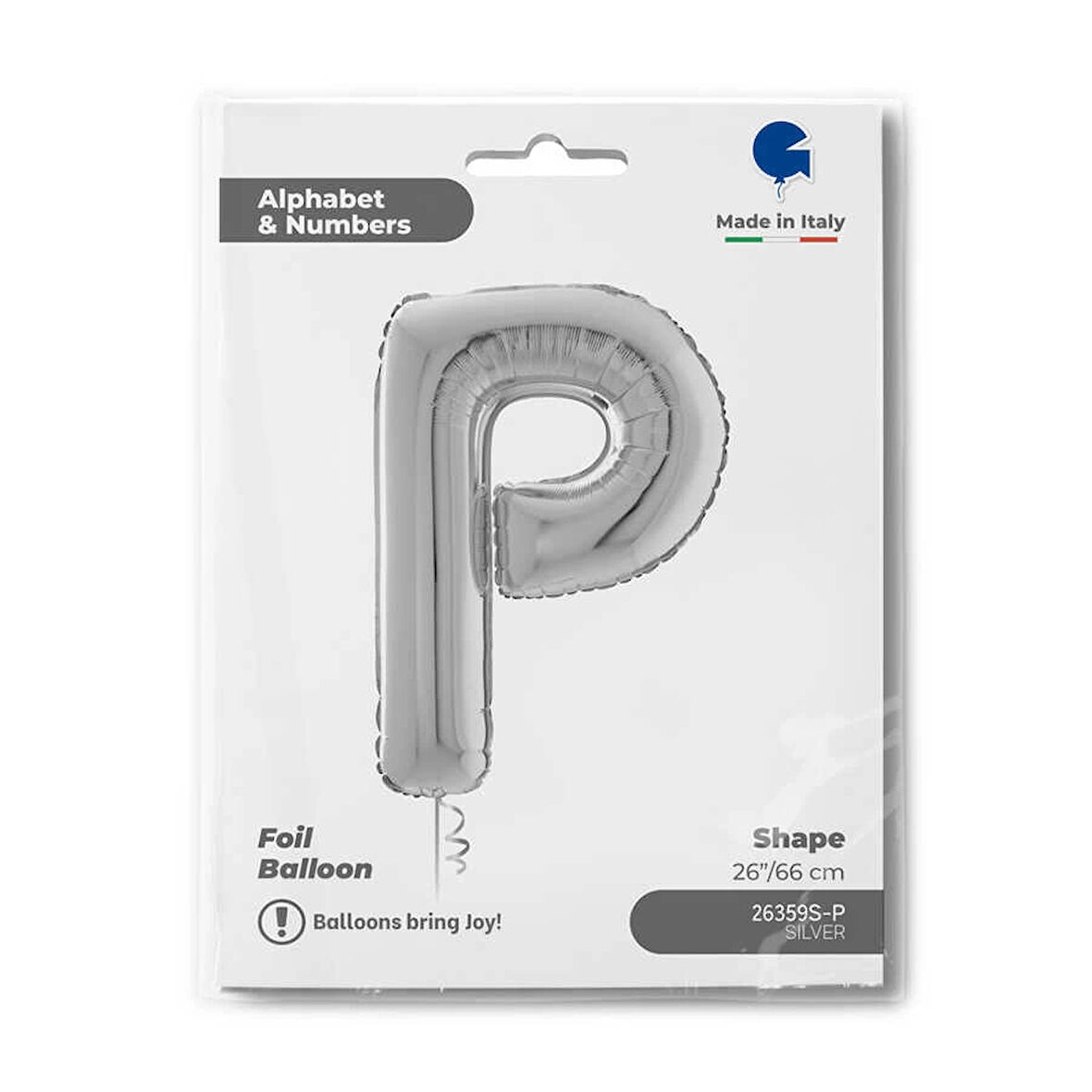 P Harf Supertrend Gümüş Folyo Balon 26"