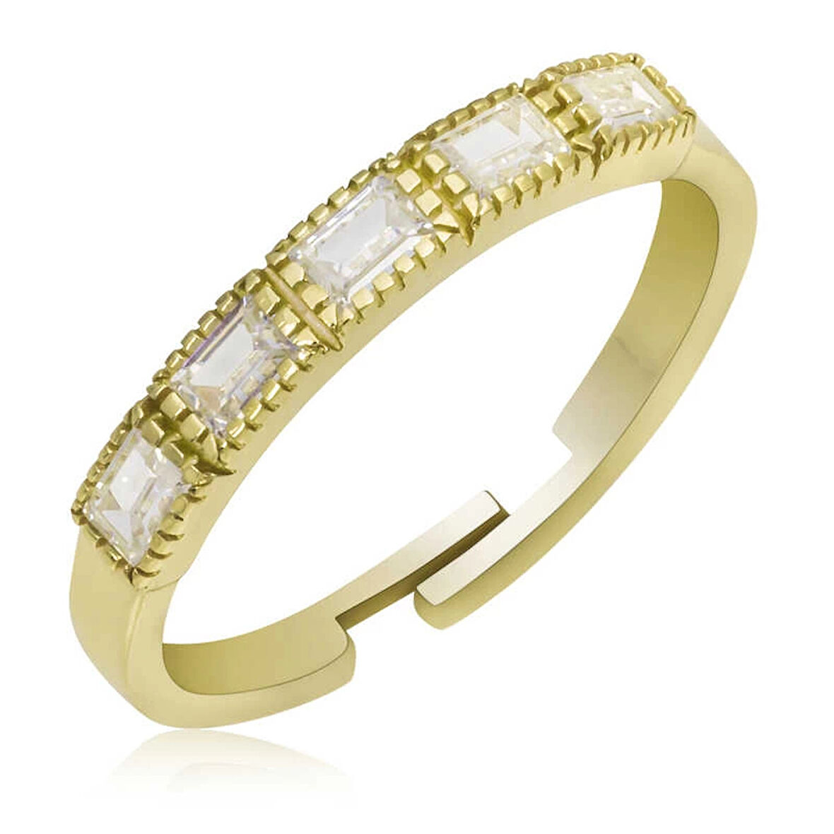 Supertrend Gümüş Gold Ayarlanabilir Baget Kadın Yüzük