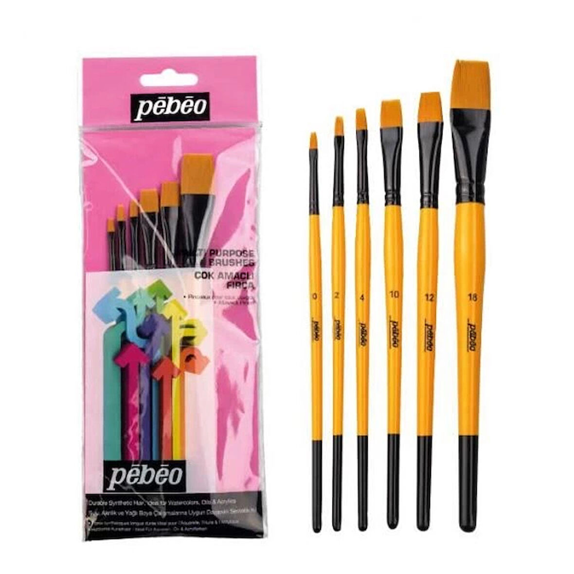 Supertrend 6'lı Düz Fırça Seti (0,2,4,10,12,18) SET-3