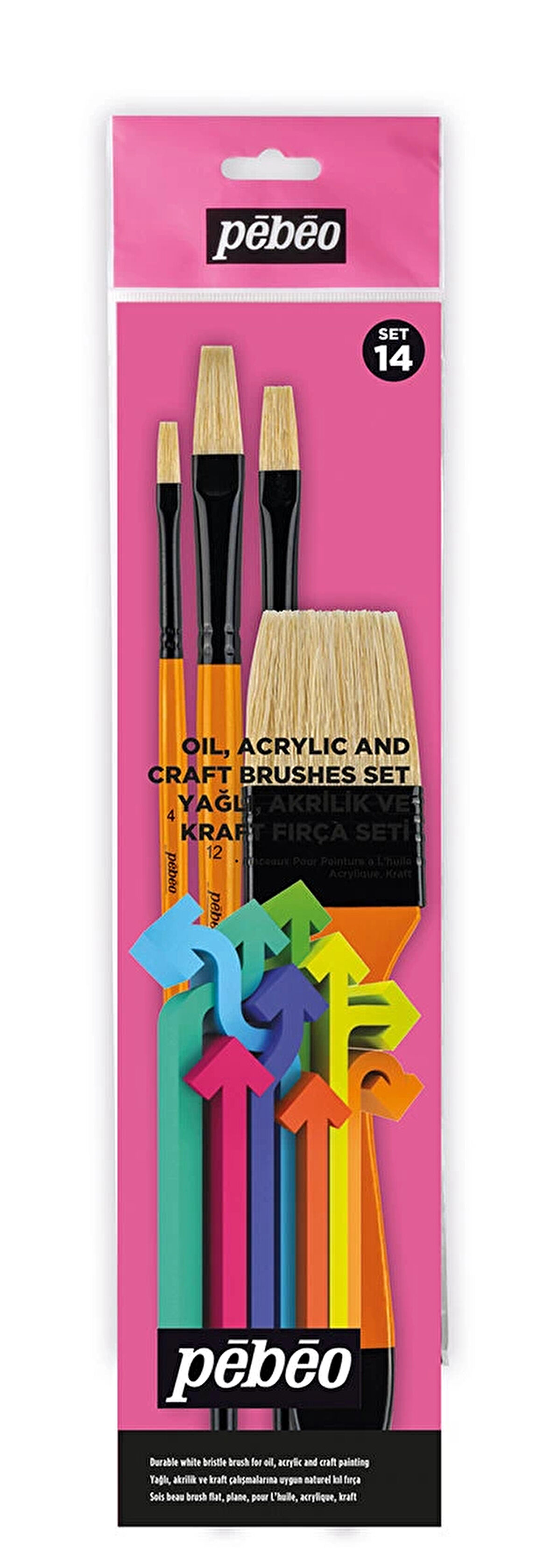 Supertrend 4'lü Yağlı Boya Fırça Seti (Zemin Fırçası No: 1,5 + Yağlıboya Fırçası No: 4, 8 , 12) SET-14