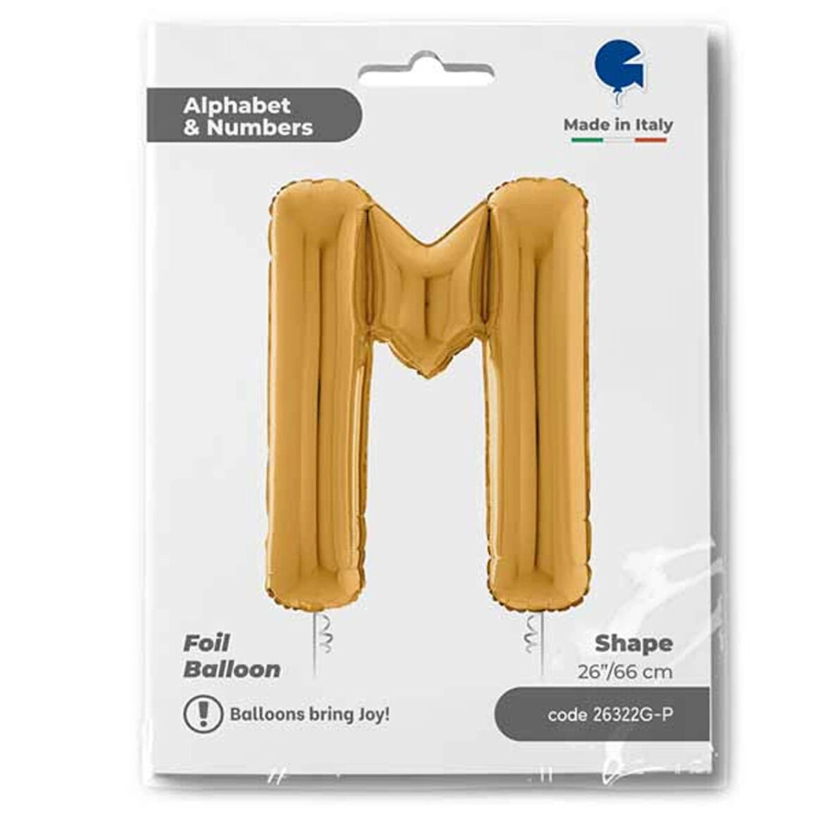 M Harf Supertrend Altın Folyo Balon 26"