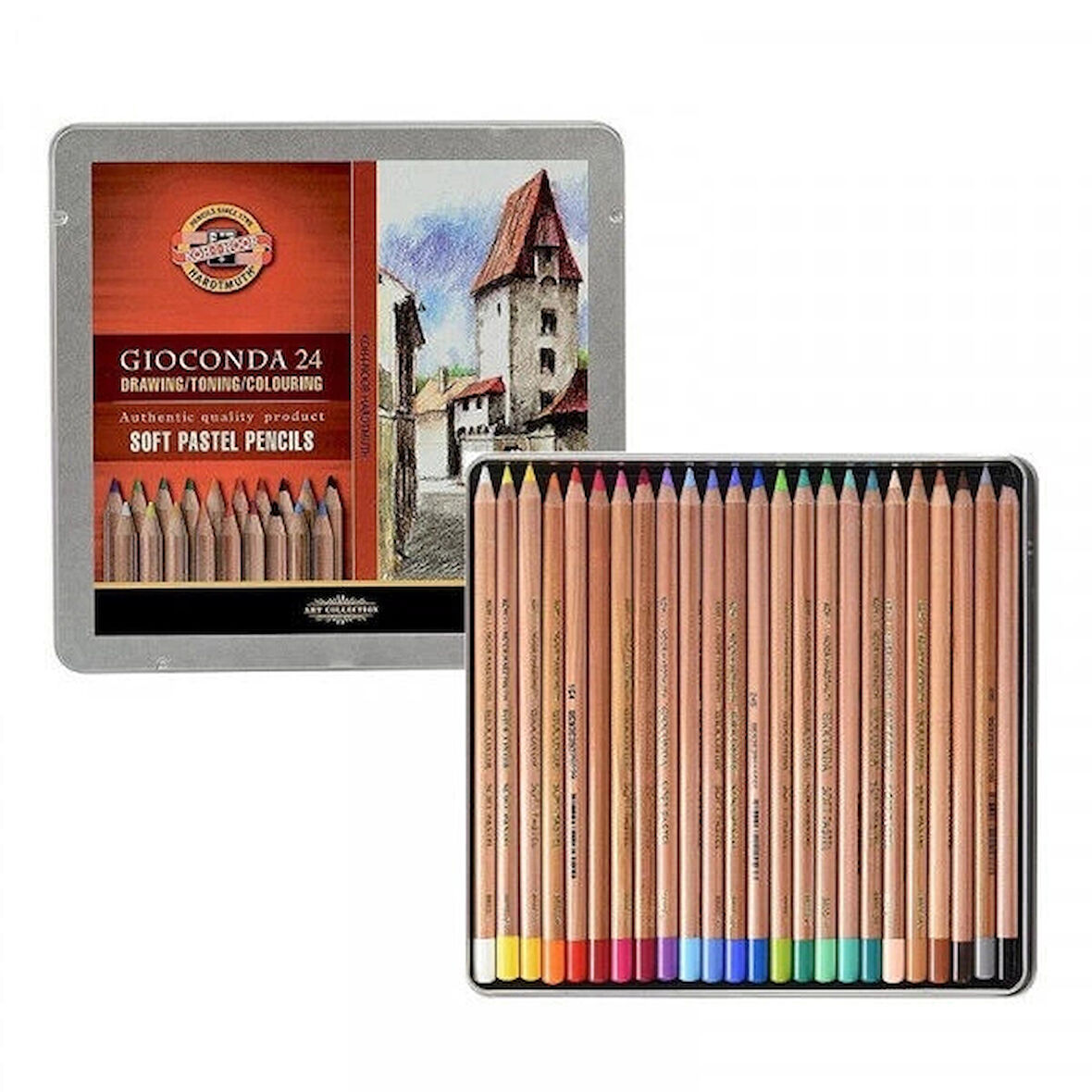 Supertrend Gioconda Soft Pastel Boya Kalemi Seti 24 Renk Metal Kutu