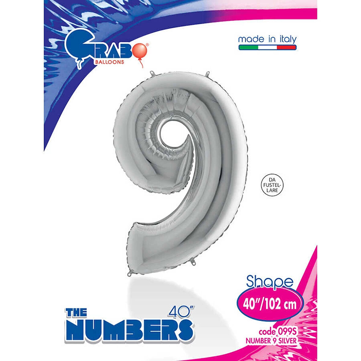 9 Rakam Supertrend Gümüş Folyo Balon 40"