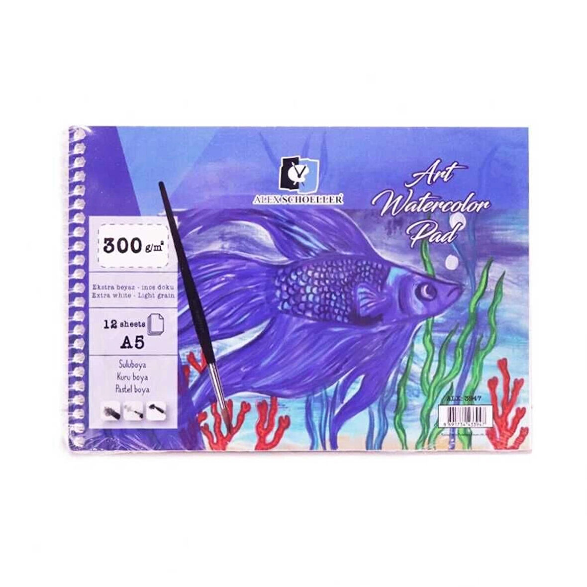 Supertrend Art Watercolour Pad Spiralli Sulu Boya Defteri Blok 300 gr. A5 12 yaprak