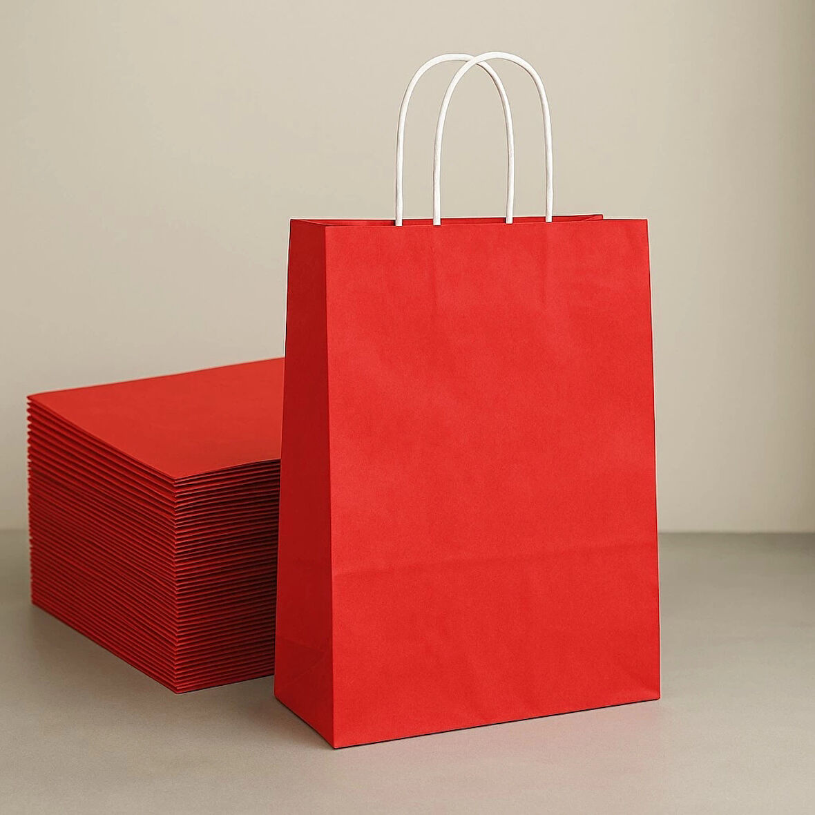 Supertrend Kraft Çanta Kırmızı Küçük Boy 18x24cm 25li