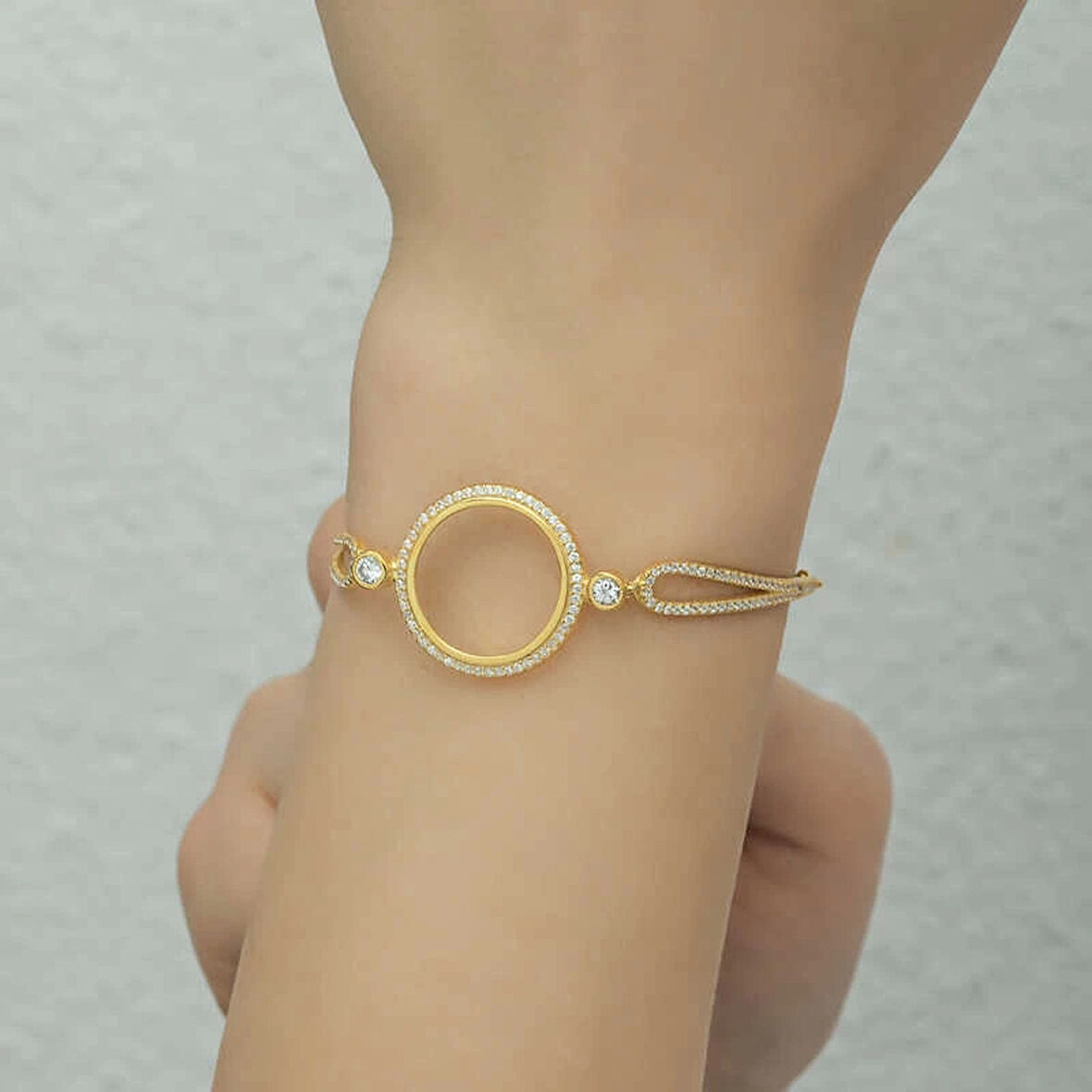 Supertrend Gümüş Çeyrek Takılabilen Altın Kaplama Kadın Bileklik