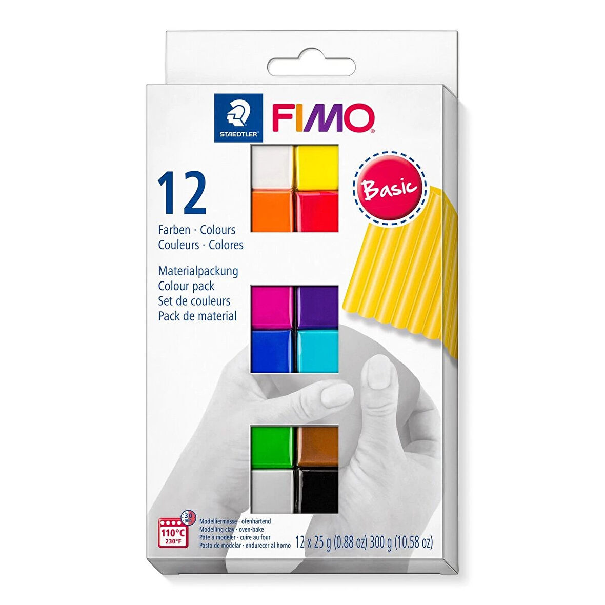 Supertrend Fimo Soft Polimer Kil Seti 12 Renk x 25 gr. Basic (Ana) Renkler