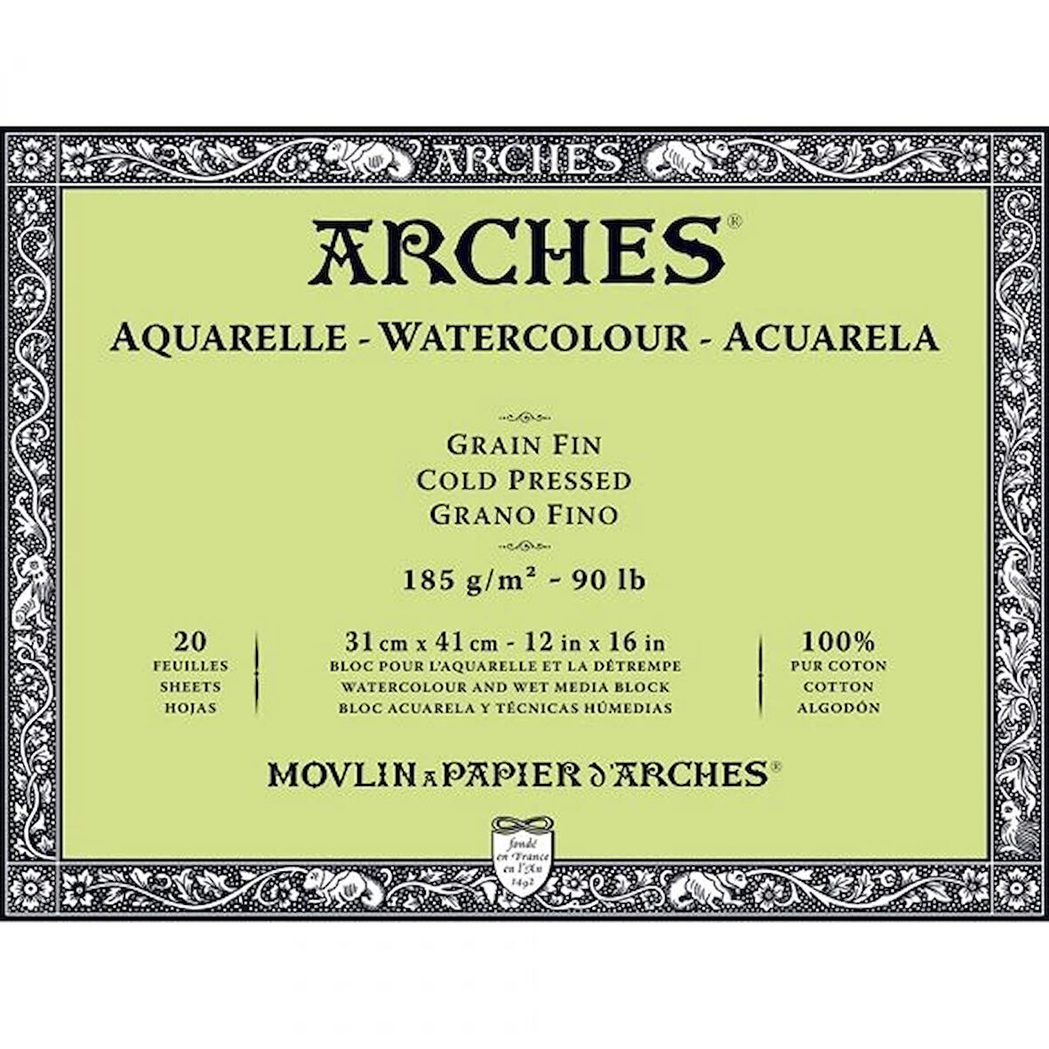 Supertrend Sulu Boya Defteri Blok Soğuk Baskı - Orta Doku 185 gr. 31x41 cm. 20 Yaprak