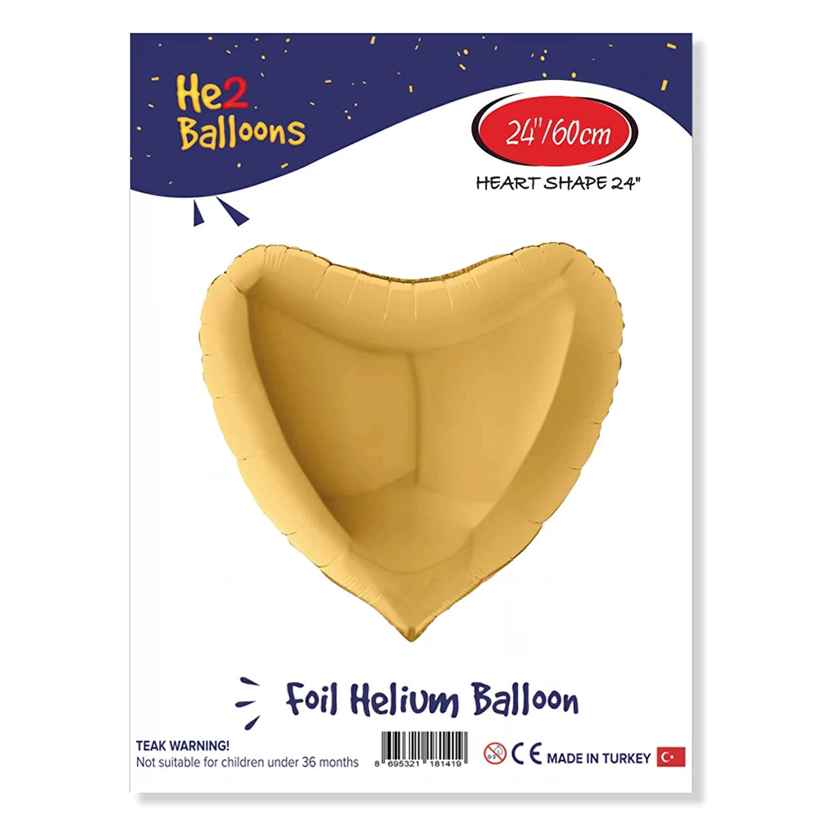 Altın Kalp Folyo Balon 24"