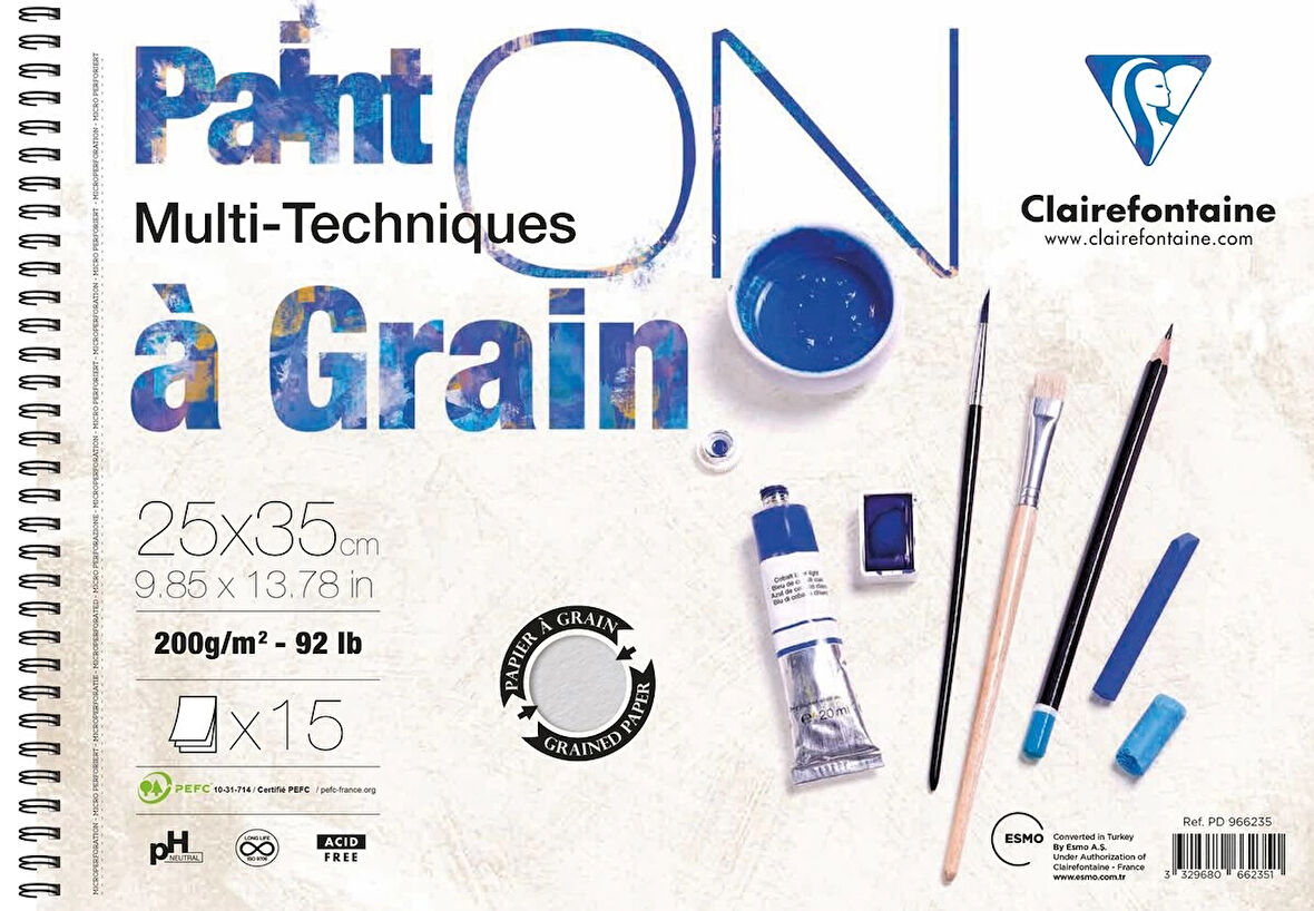 Supertrend Paint'On Çok Amaçlı Resim ve Eskiz Çizim Defteri 200 gr. 25x35 cm. 15 yp.