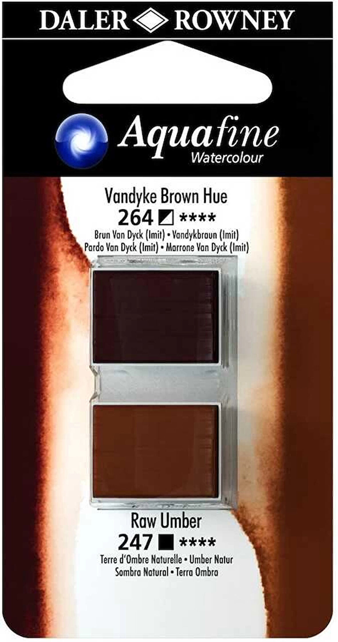 Supertrend Aquafine 1/2 Tablet Sulu Boya 2'li Set VANDYKE BROWN HUE / RAW UMBER