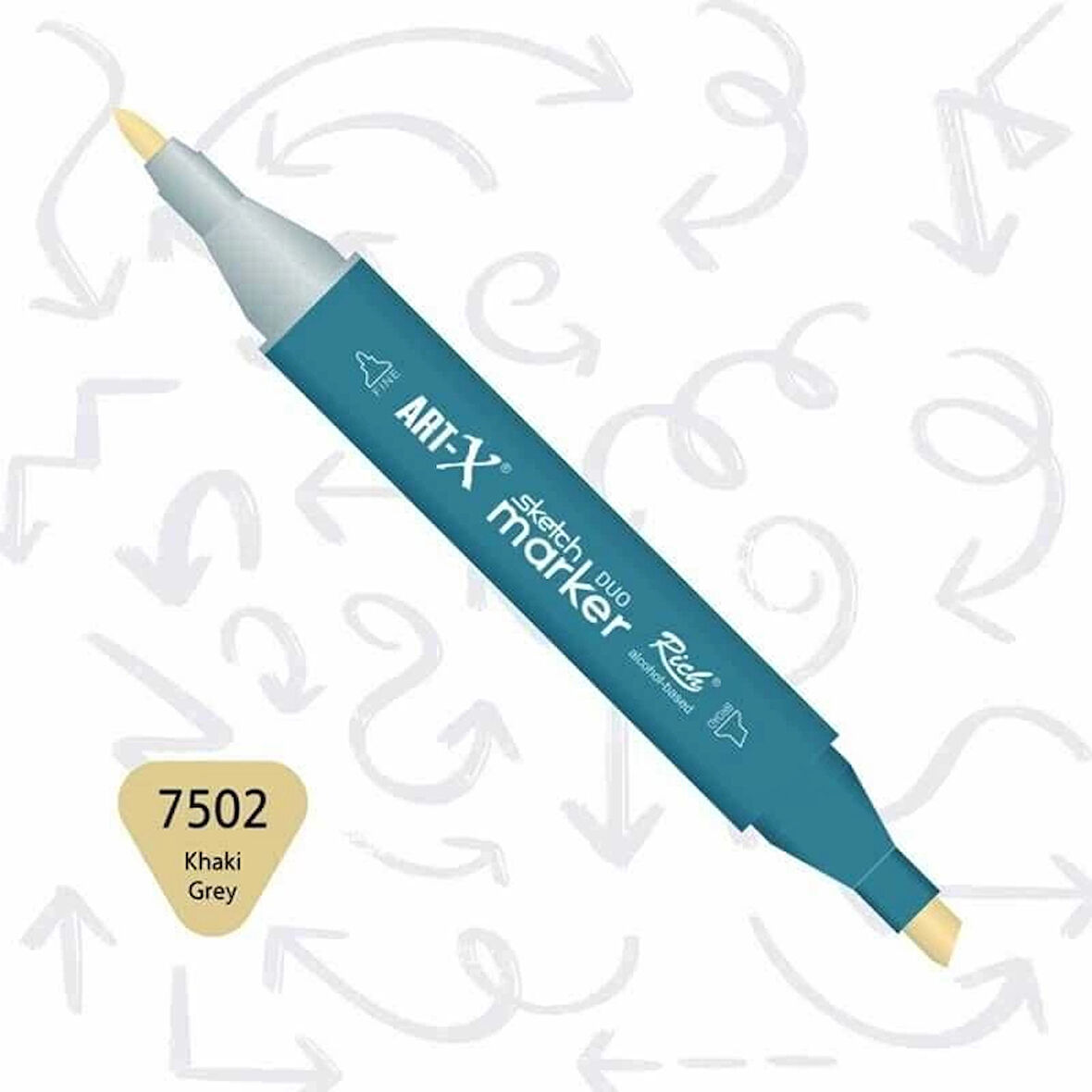 Supertrend Supertrend Sketch Marker Duo Çift Uçlu Marker Kalem 7502 Khaki Grey