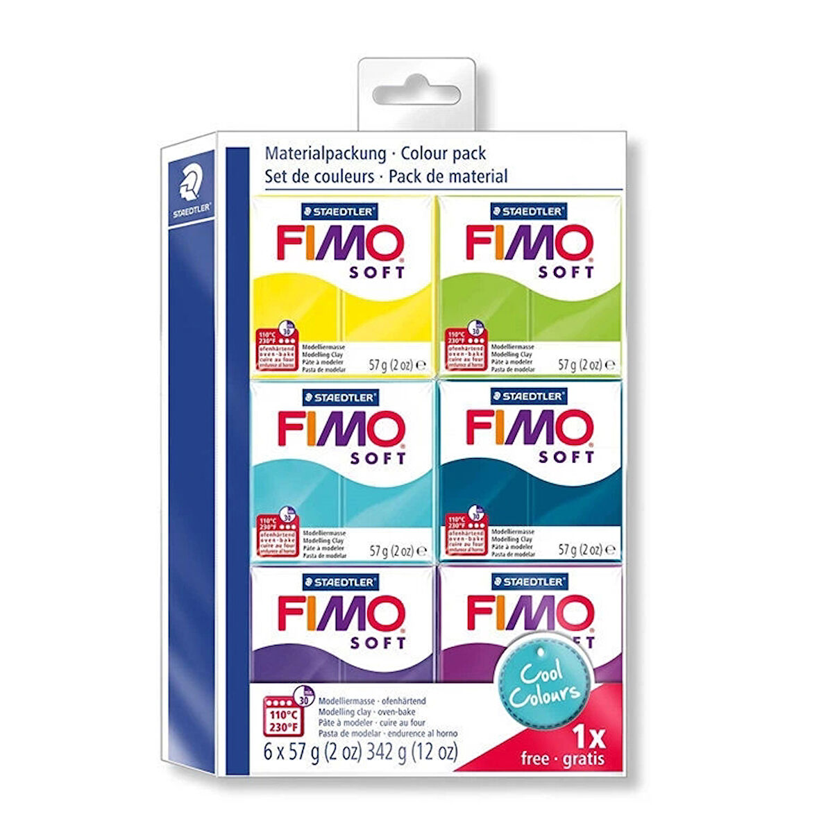 Supertrend Fimo Soft Polimer Kil Seti 6 Renk x 57 gr. Cool Colours