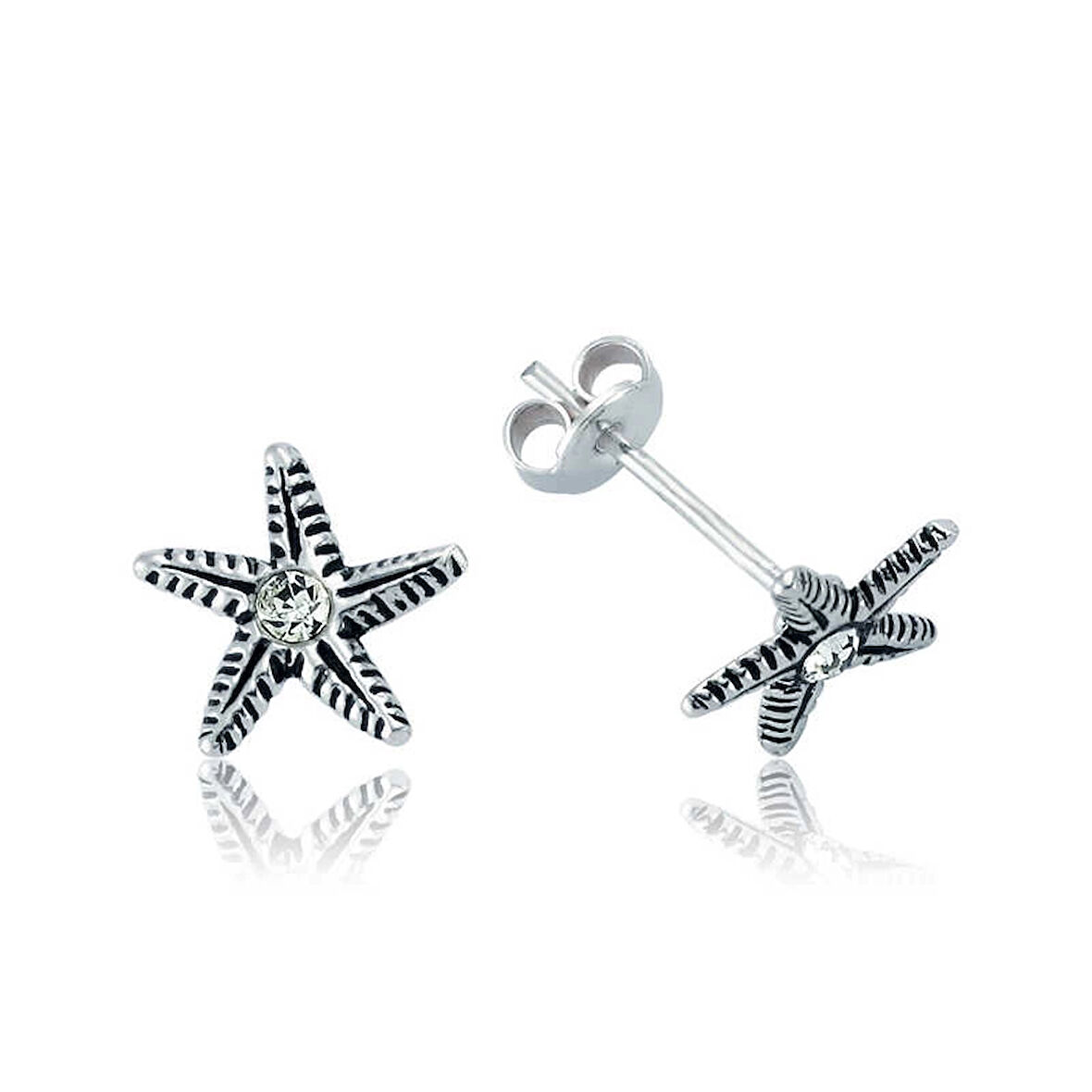 Supertrend Gümüş Deniz Yıldızı Çivili Küpe