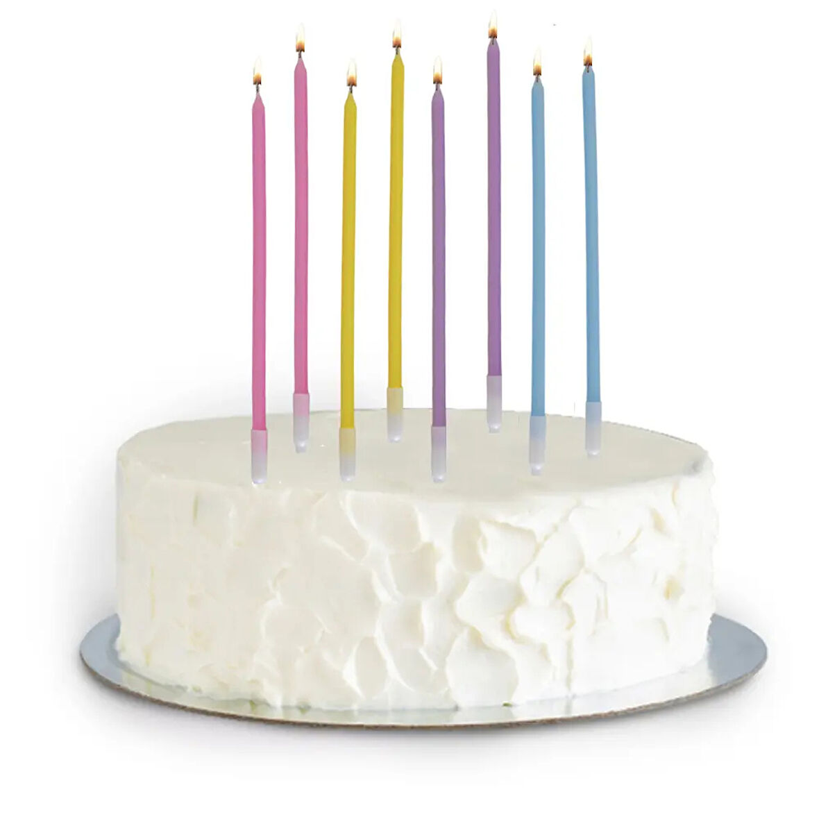 Karışık Renkli Makaron Uzun Doğum Günü Mumu