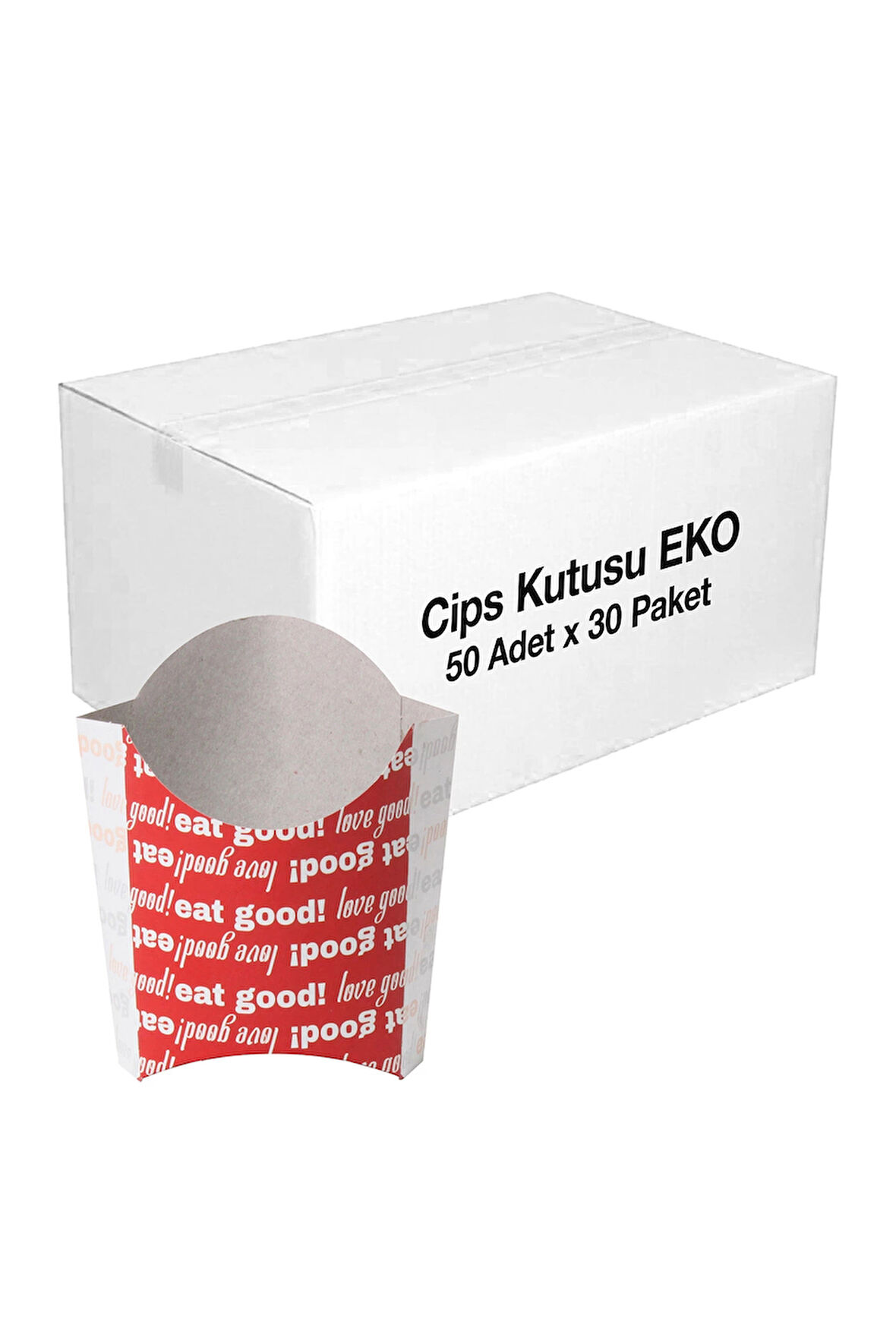 Kızarmış Patates Kutusu Ekonomik 50li x 30 Paket (Koli)